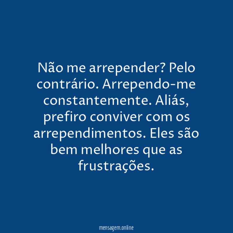 Não me arrepender