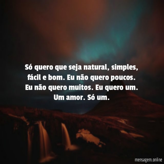 Só quero que seja natural