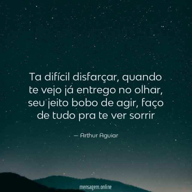 Ta difícil disfarçar