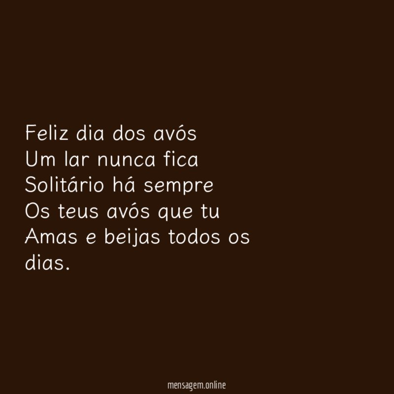 Feliz dia dos avós Um lar nunca fica Solitário ❤