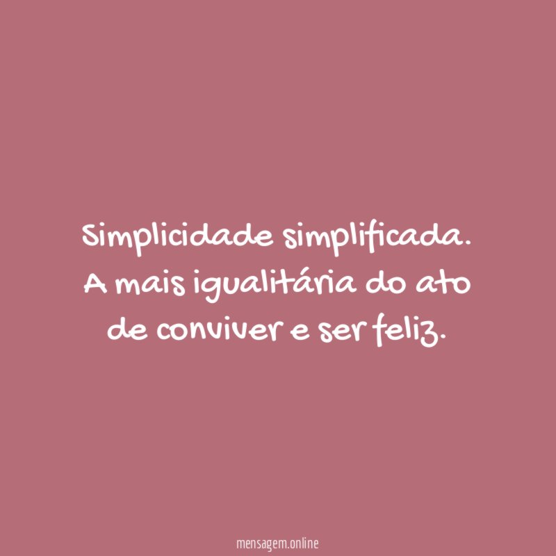 Simplicidade simplificada