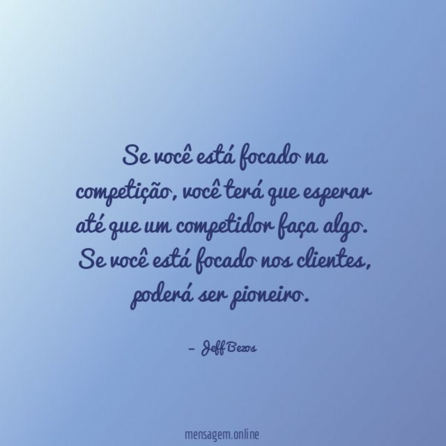 Se você está focado na competição