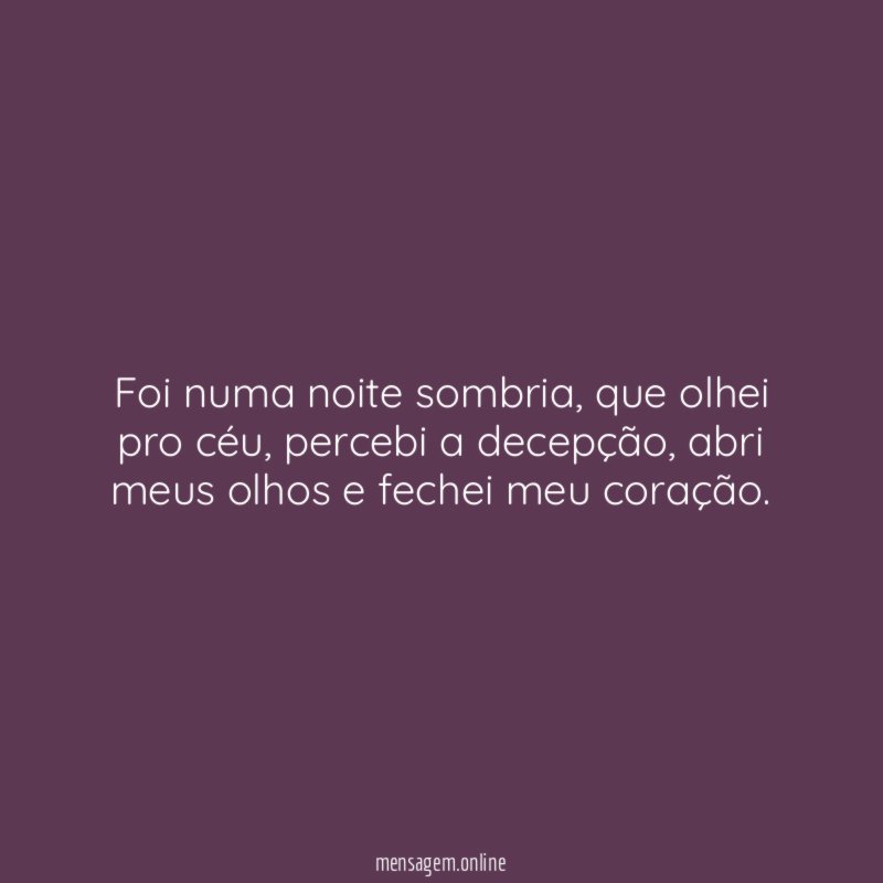 Foi numa noite sombria