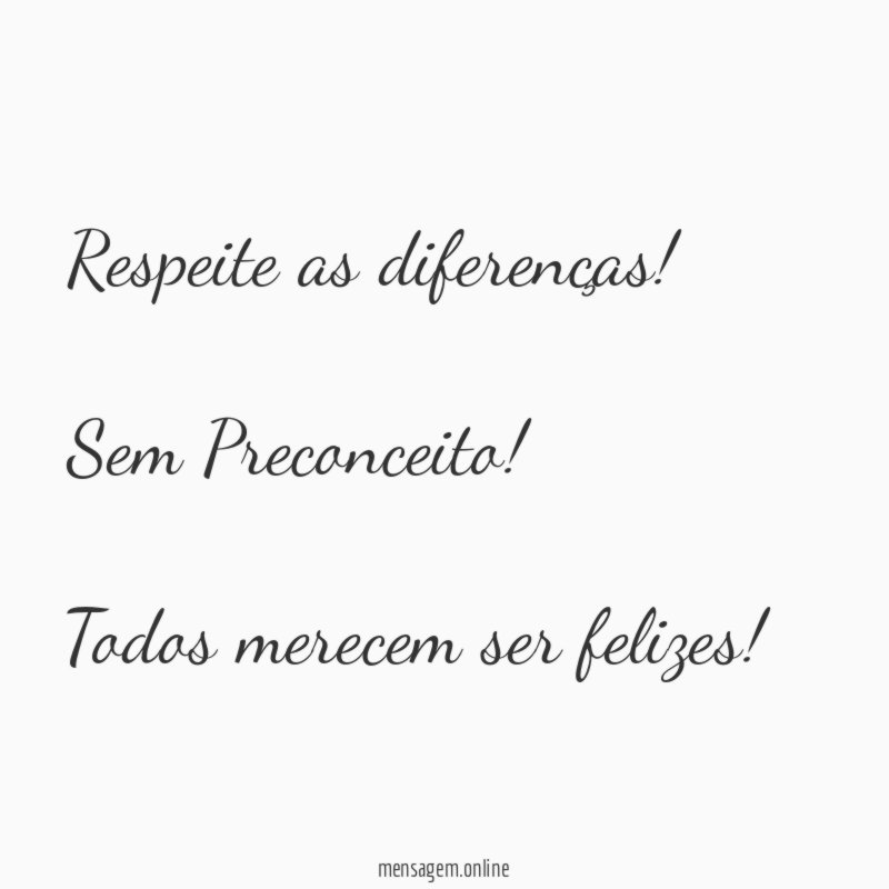 Respeite as diferenças