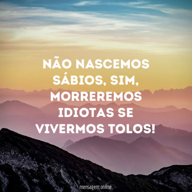 Não nascemos sábios