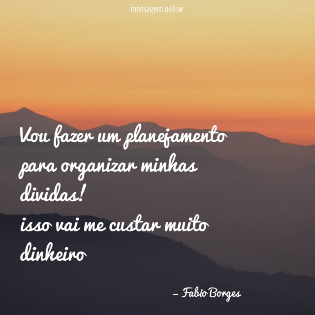 Vou fazer um planejamento para organizar minhas dividas