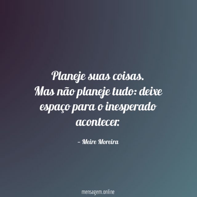Planeje suas coisas