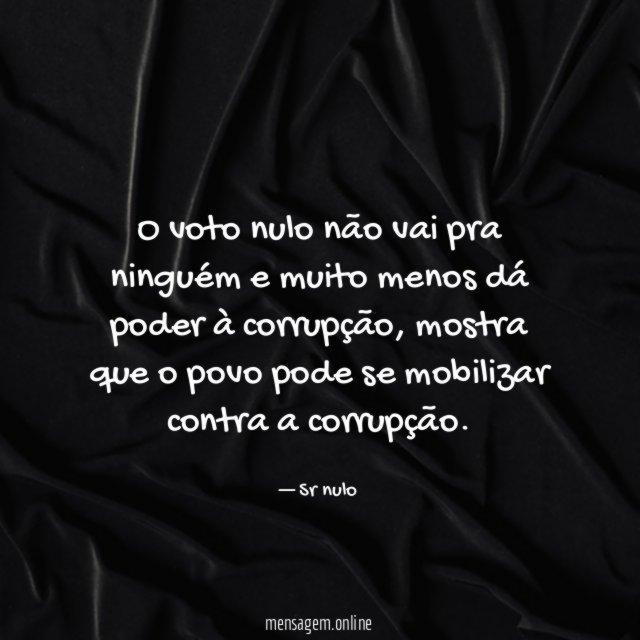 O voto nulo não vai pra ninguém