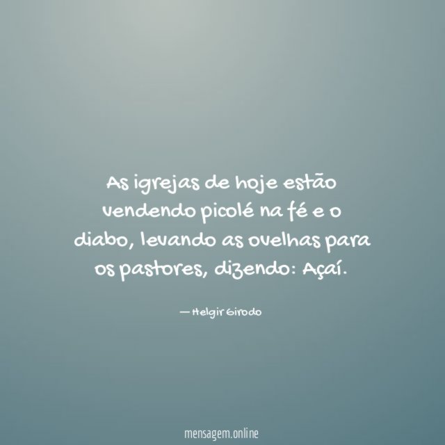 As igrejas de hoje estão vendendo picolé na
