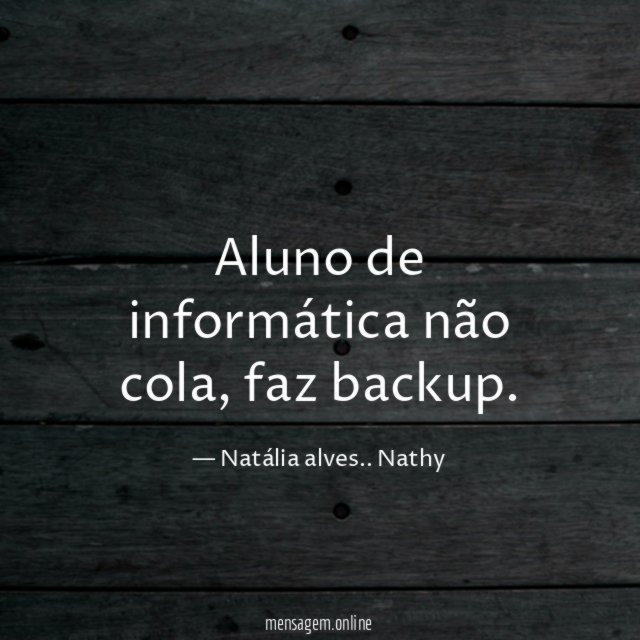 Aluno de informática não cola
