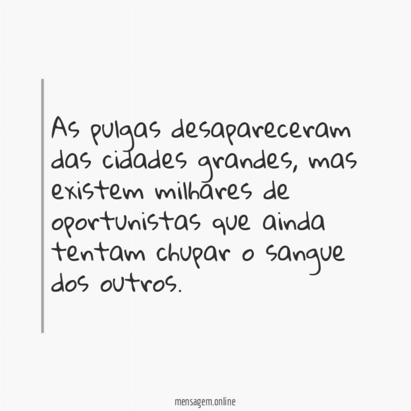 As pulgas desapareceram das cidades grandes