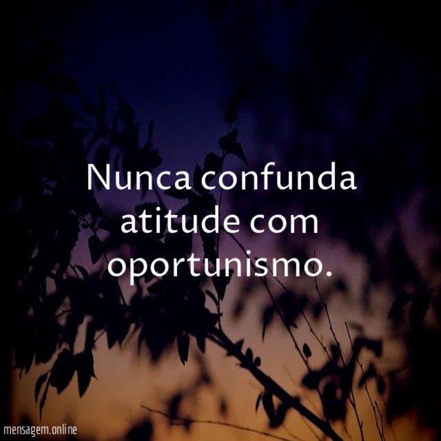 Nunca confunda atitude com oportunismo