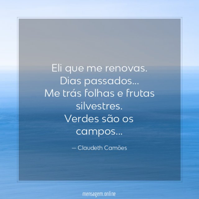 Eli que me renovas