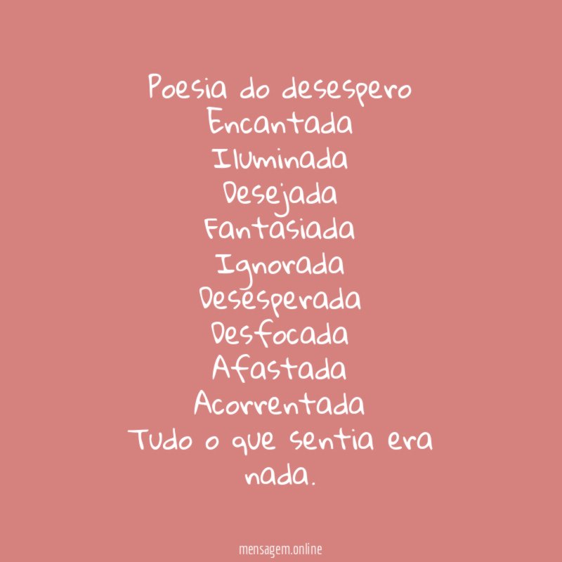 Poesia do desespero