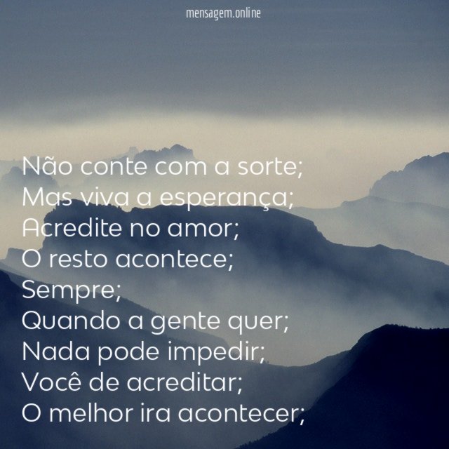 Não conte com a sorte
