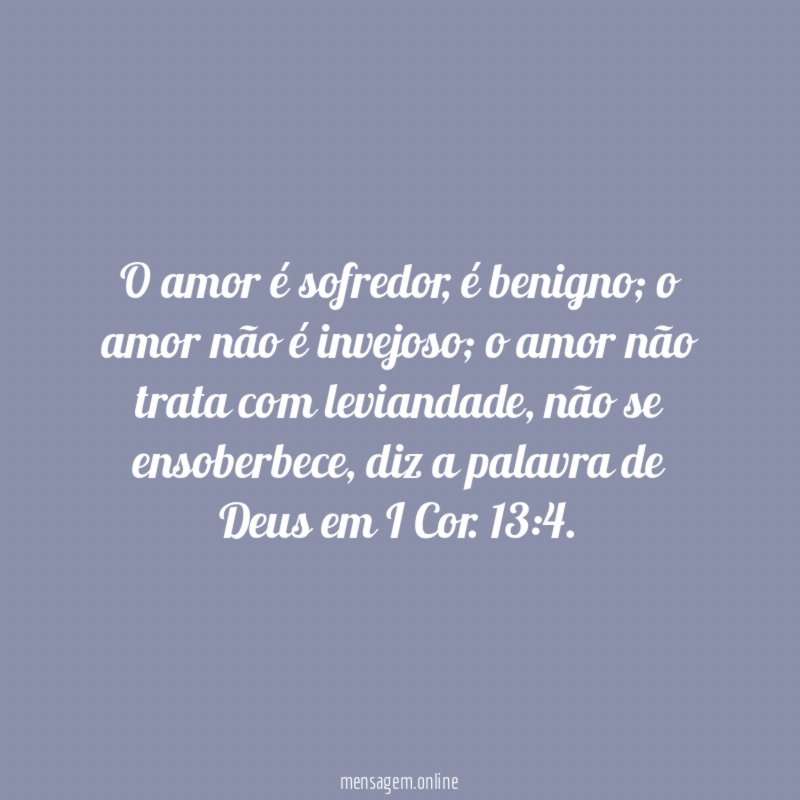 O amor é sofredor