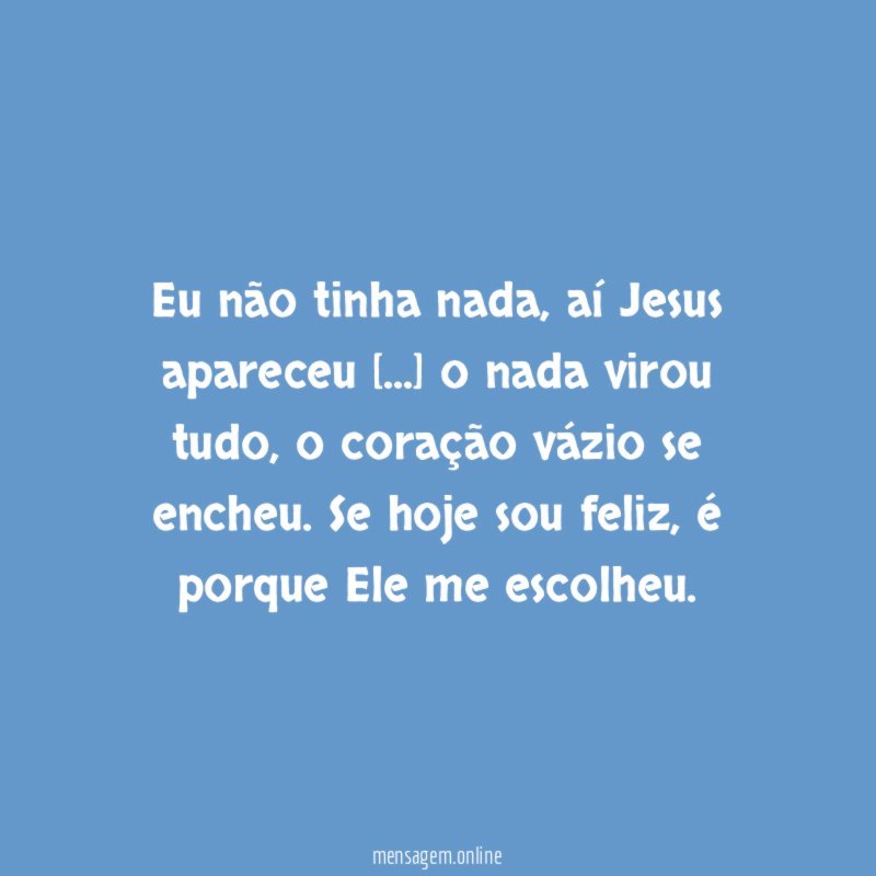 Eu não tinha nada