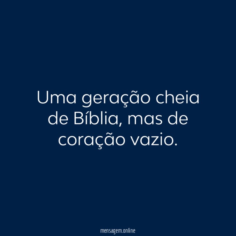Uma geração cheia de Bíblia