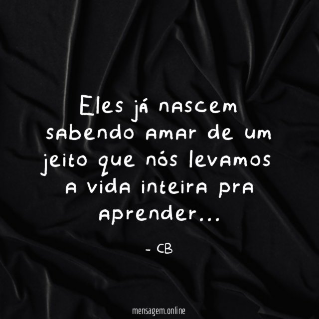 Eles já nascem sabendo amar de um jeito