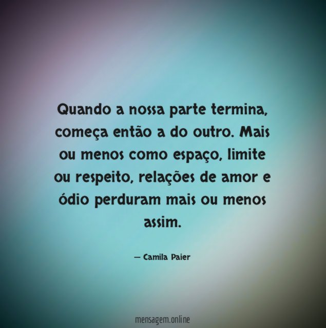 Quando a nossa parte termina