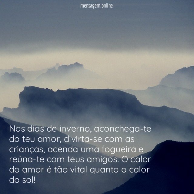 Nos dias de inverno