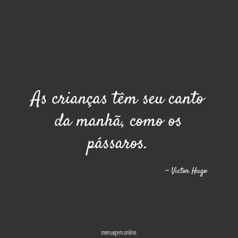 As crianças têm seu canto da manhã