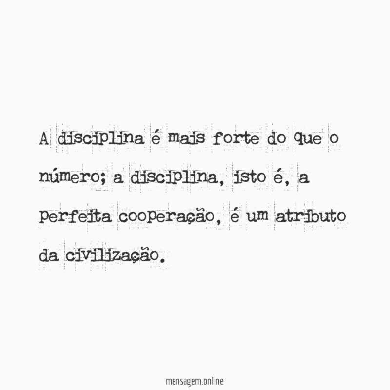 A disciplina é mais forte do que o número