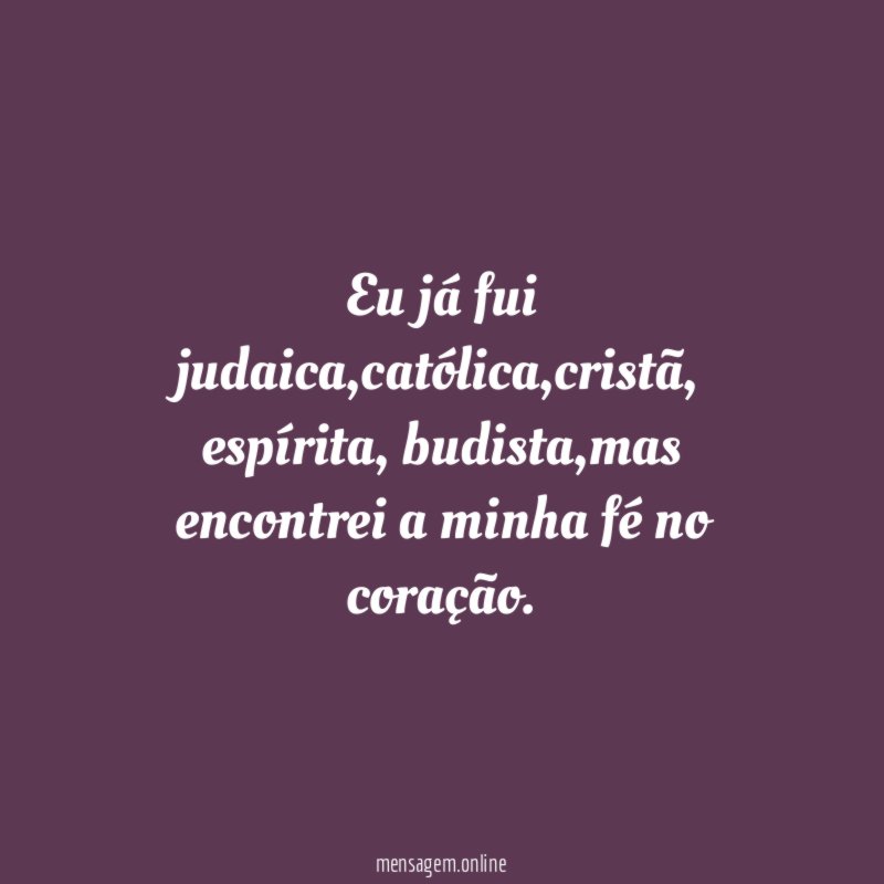 Eu já fui judaica