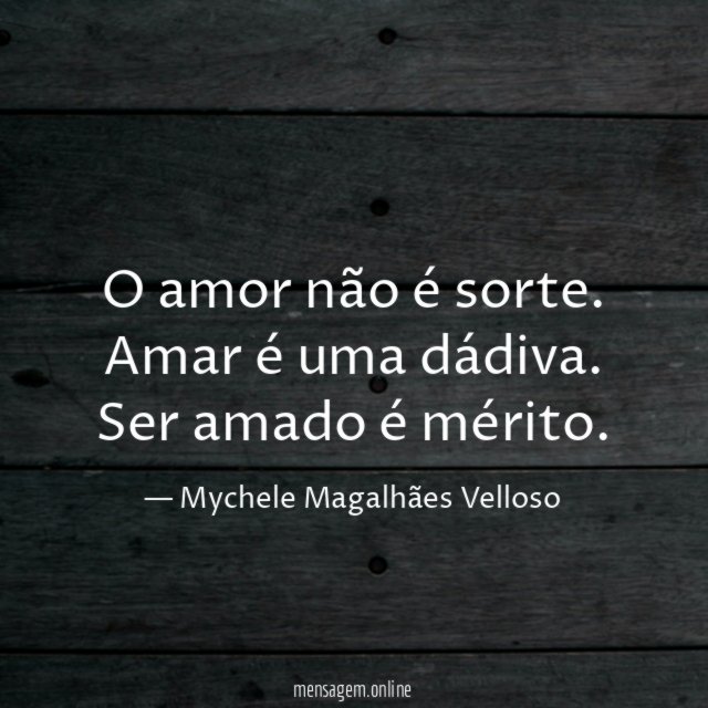 O amor não é sorte