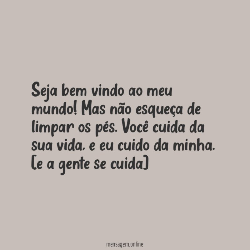 Seja bem vindo ao meu mundo