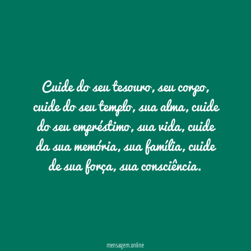 Cuide do seu tesouro