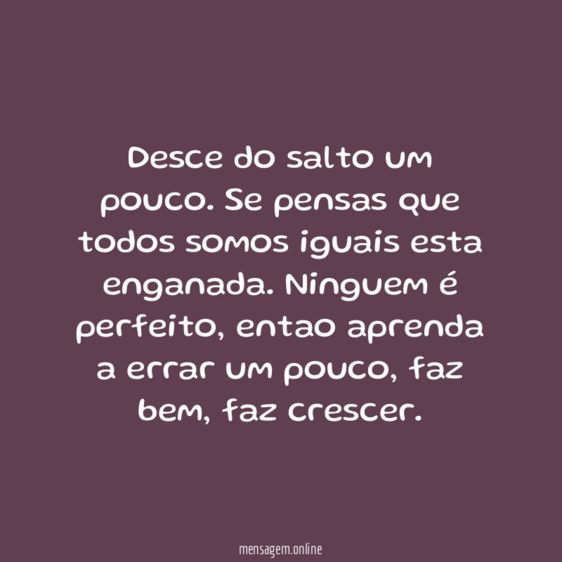 Desce do salto um pouco