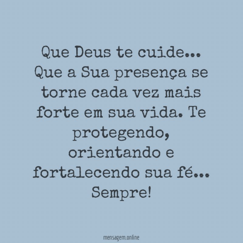 Que Deus te cuide
