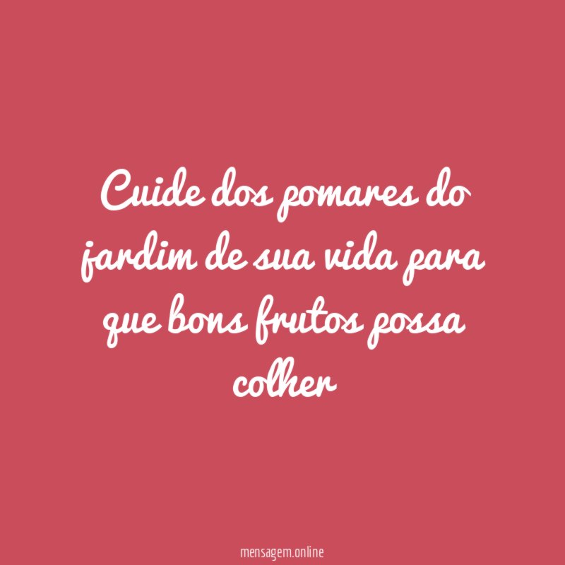 Cuide dos pomares do jardim de sua vida