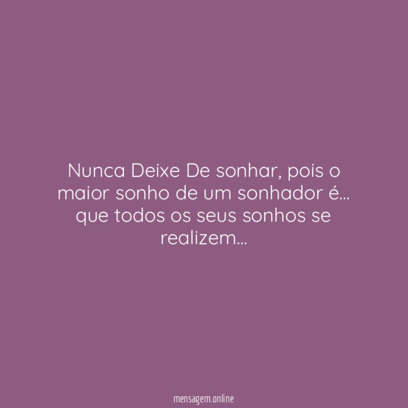 Nunca Deixe De sonhar