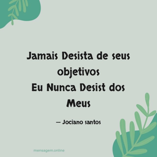 Jamais Desista de seus objetivos Eu Nunca Desist dos Meus