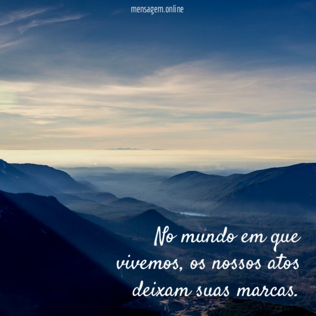 No mundo em que vivemos
