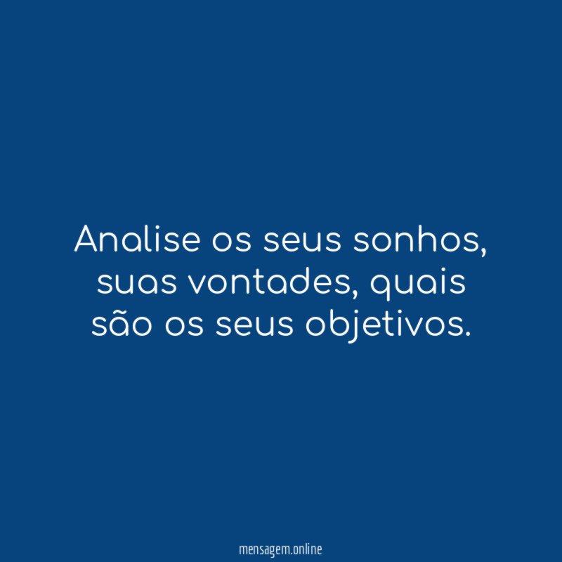 Analise os seus sonhos
