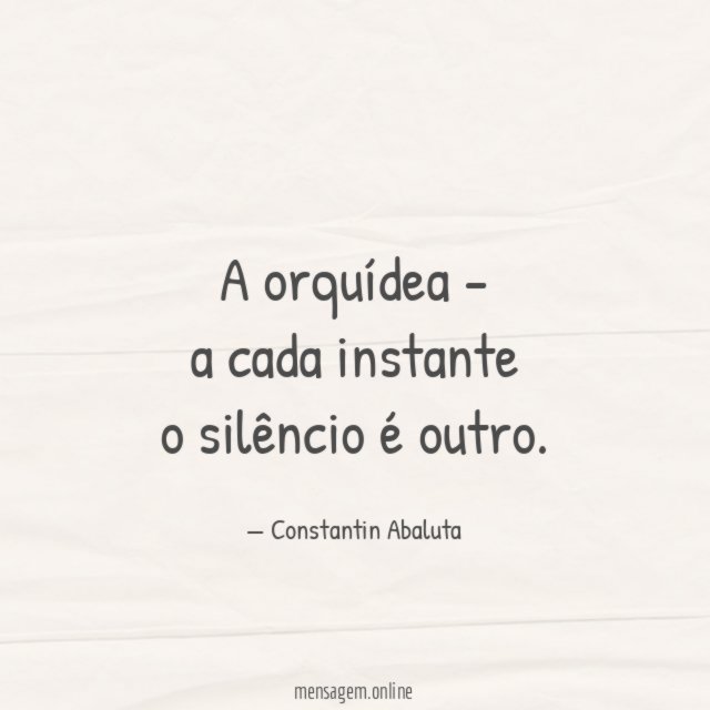 A orquídea - a cada instante o silêncio é outro