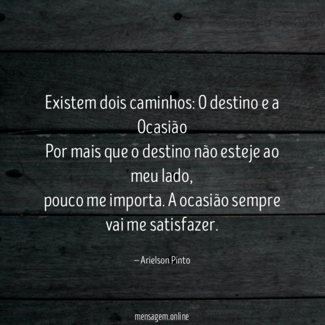 Existem dois caminhos