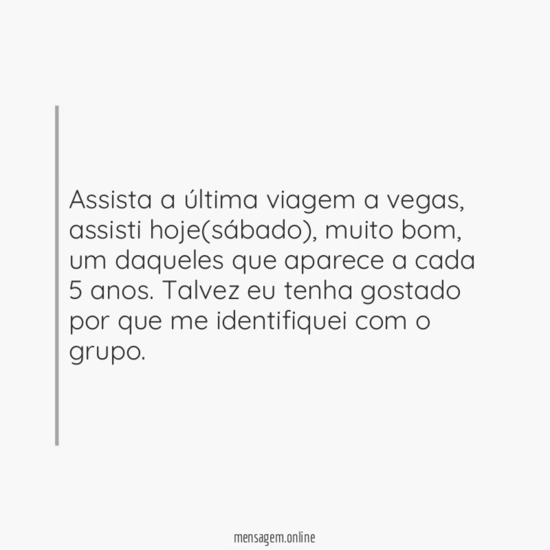 Assista a última viagem a vegas