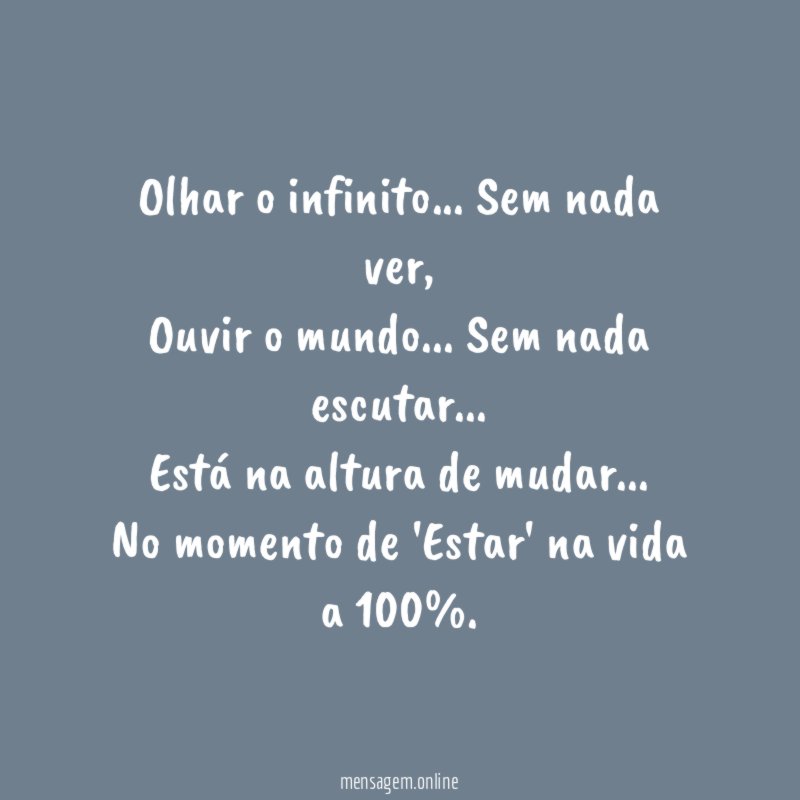 Olhar o infinito