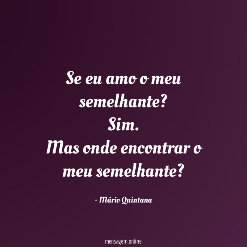 Se eu amo o meu semelhante
