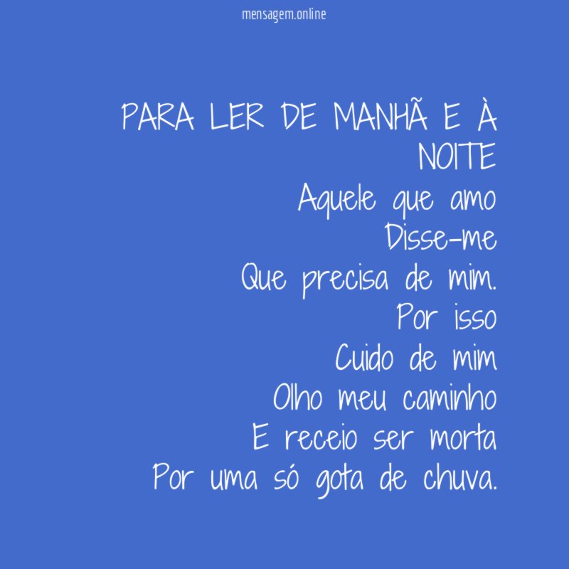 PARA LER DE MANHÃ E À NOITE