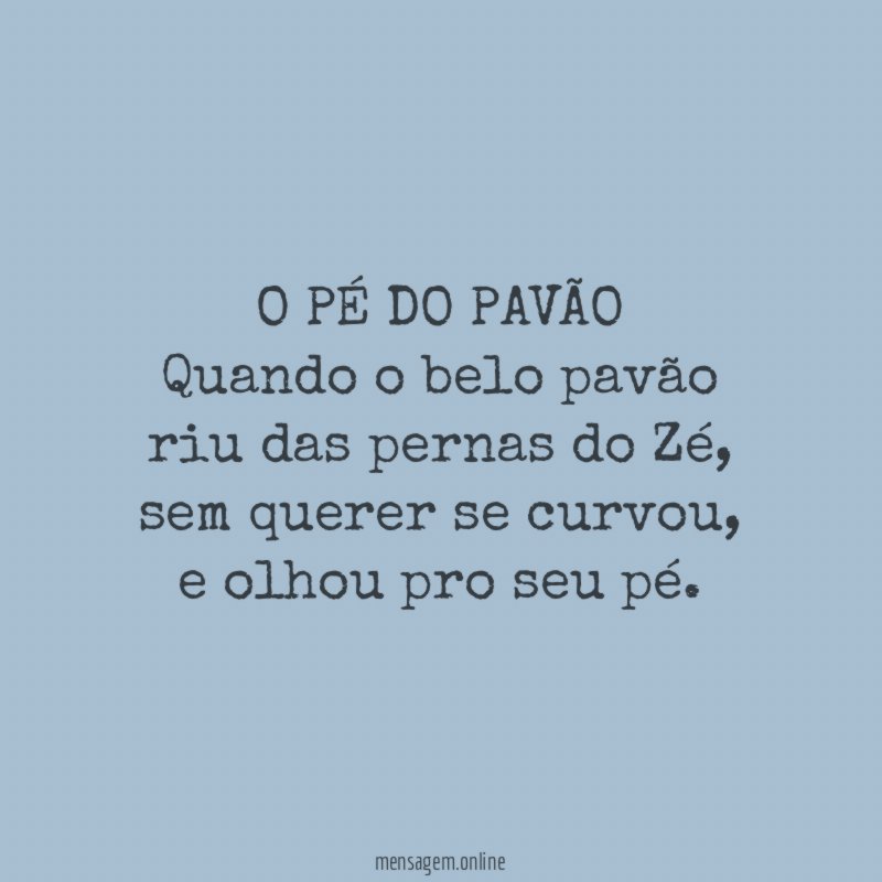 O PÉ DO PAVÃO