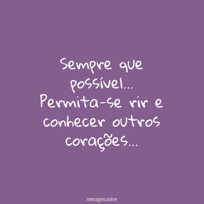 Sempre que possível