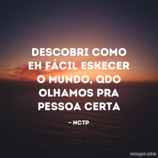 Descobri como eh fácil eskecer o mundo