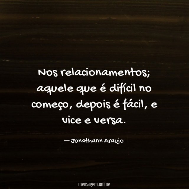 Nos relacionamentos