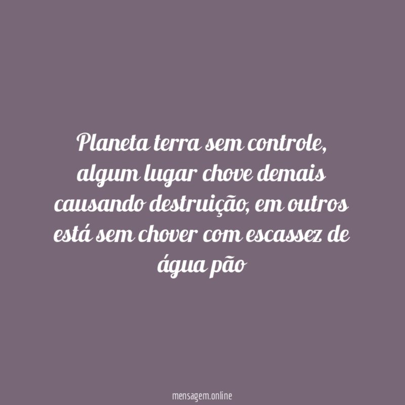 Planeta terra sem controle