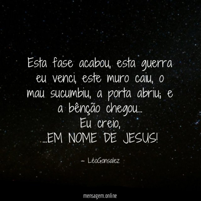 Esta fase acabou